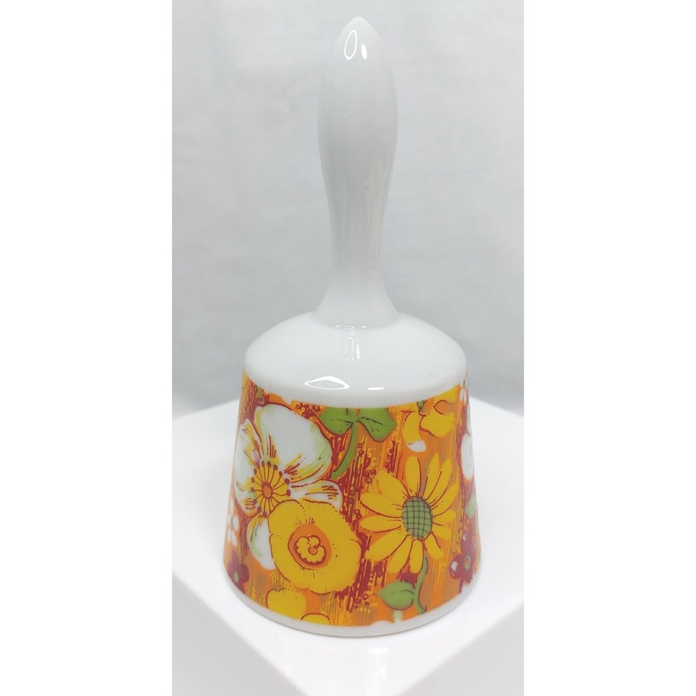 Vintage 60's Funky Peace Flower Power Daisy Decorative Bell Made In Japan #3778
